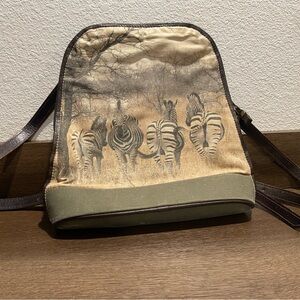 Zebra Print Canvas Backpack